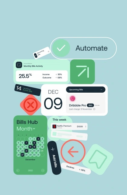 Bills Management Calendar Visual Experience and UI Components