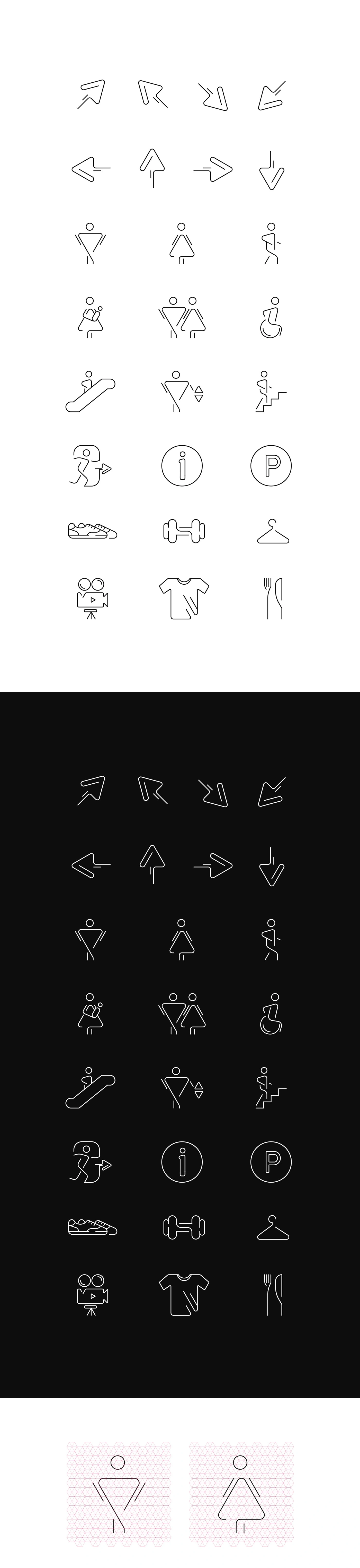 Wayfinding icon set / Shopping center / Free