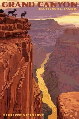 Grand Canyon National Park, Arizona - Toroweap Point - Lantern Press Artwork