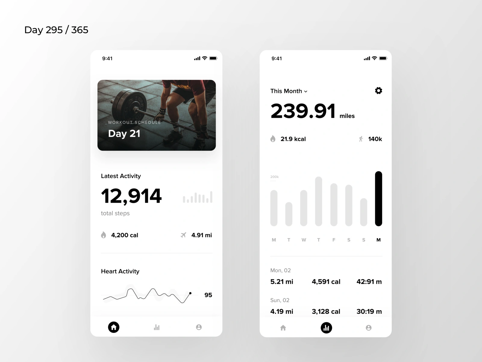 Minimal Fitness Tracker App