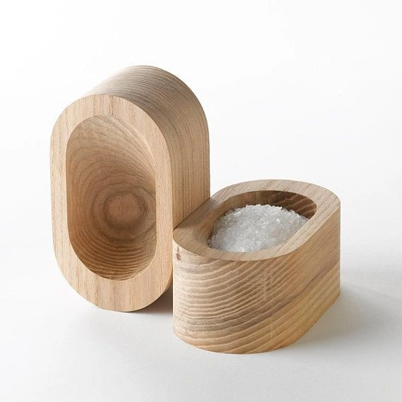 Grain Salt Cellar - a modern wood salt dish