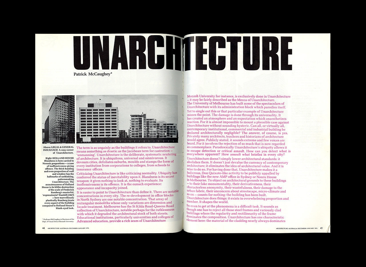 Re:collection | Architecture Australia Unarchitecture Spread