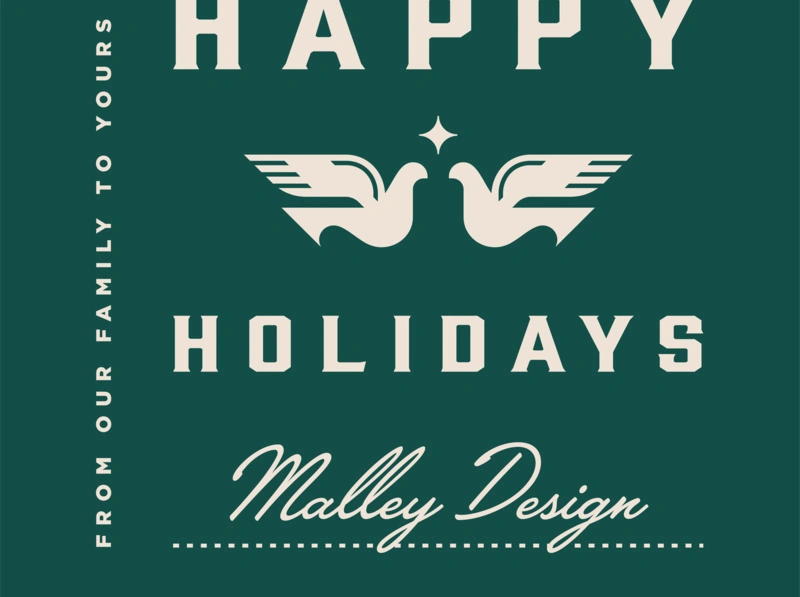 Happy Holidays! illustration typography doves christmas winter holiday