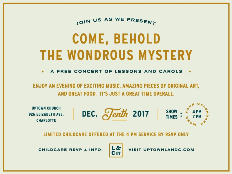 Lessons & Carols 17 christmas event type typography layout concert invitation