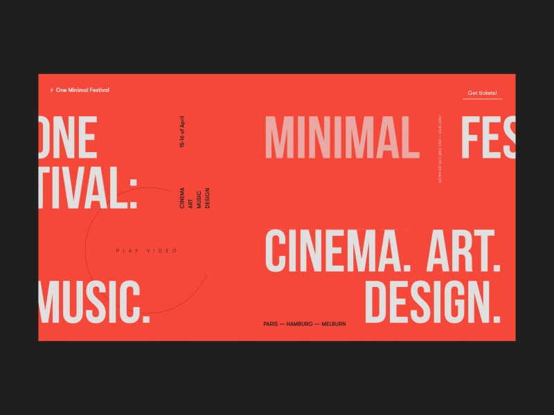 Eugene Ekuban - One Minimal Festival Homepage Animation Alternative ...