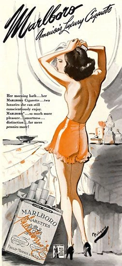 Marlboro Cigarettes Topless Girl 1944