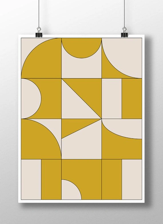 Yellow Art Giclee,Yellow Nursery Decor,Baby Boy Art,Abstract Wall Art,Modern Art Large,Puzzle Art,Digital Artwork,Geometric Art Print,Yellow