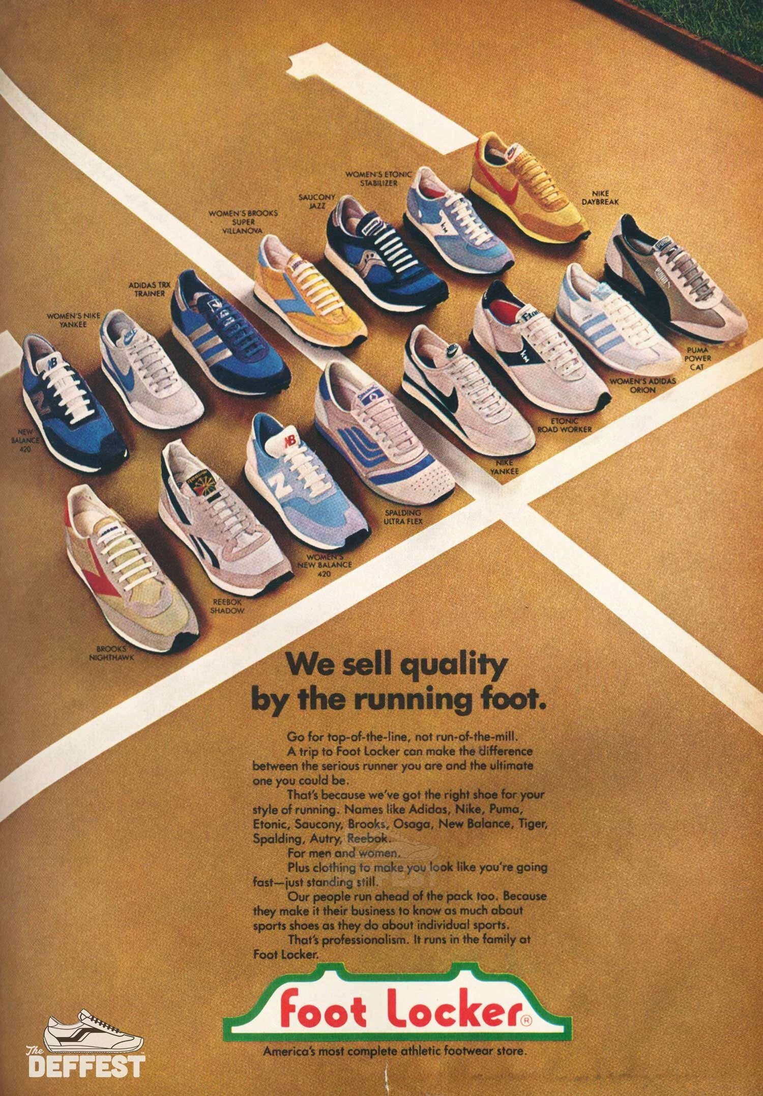 Nike, adidas, New Balance, Saucony, Brooks, Etonic, Puma, Reebok and Spalding 1980 vintage sneaker models @ The Deffest