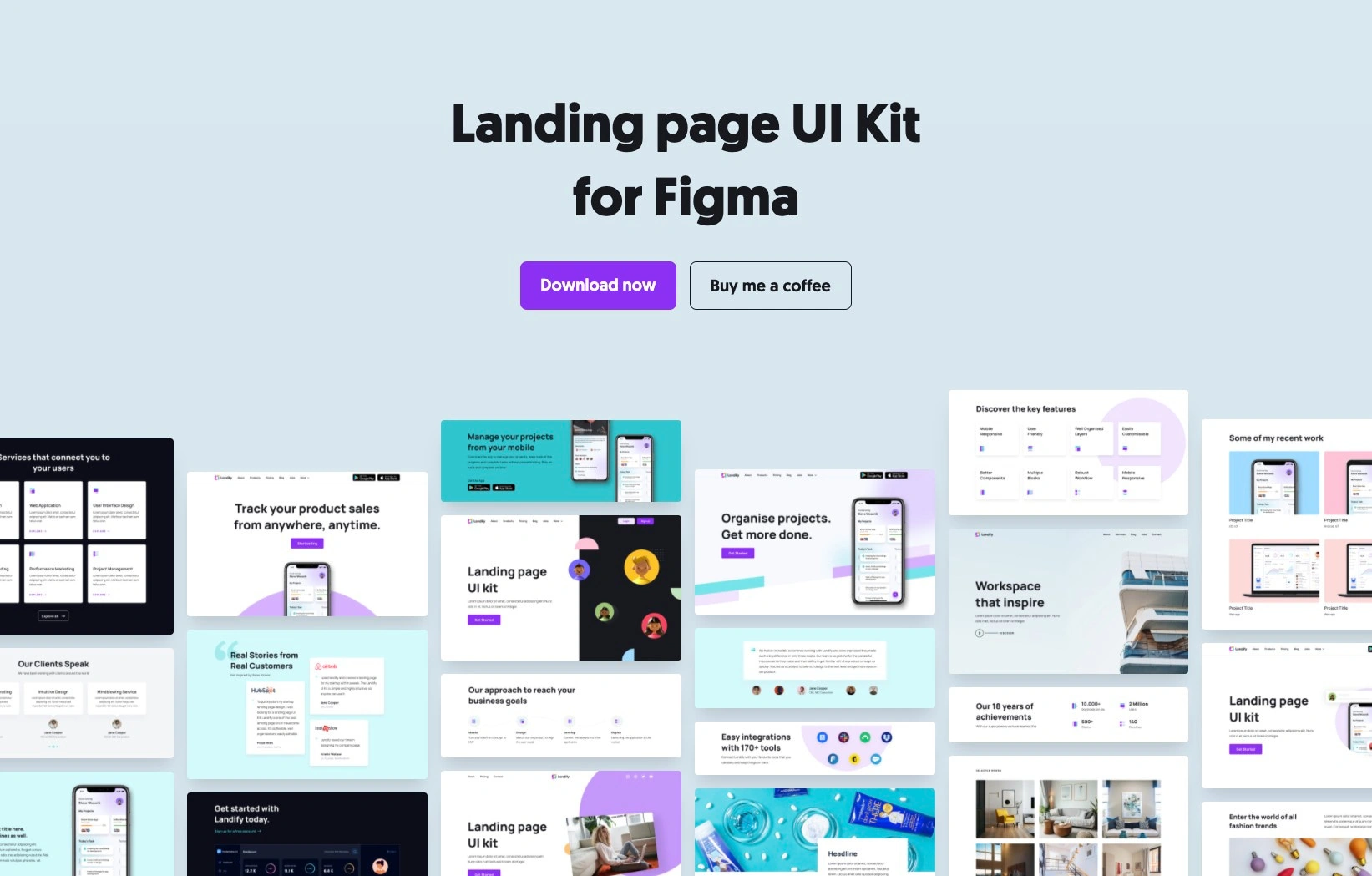 Landify - Landing Page UI Kit for Figma