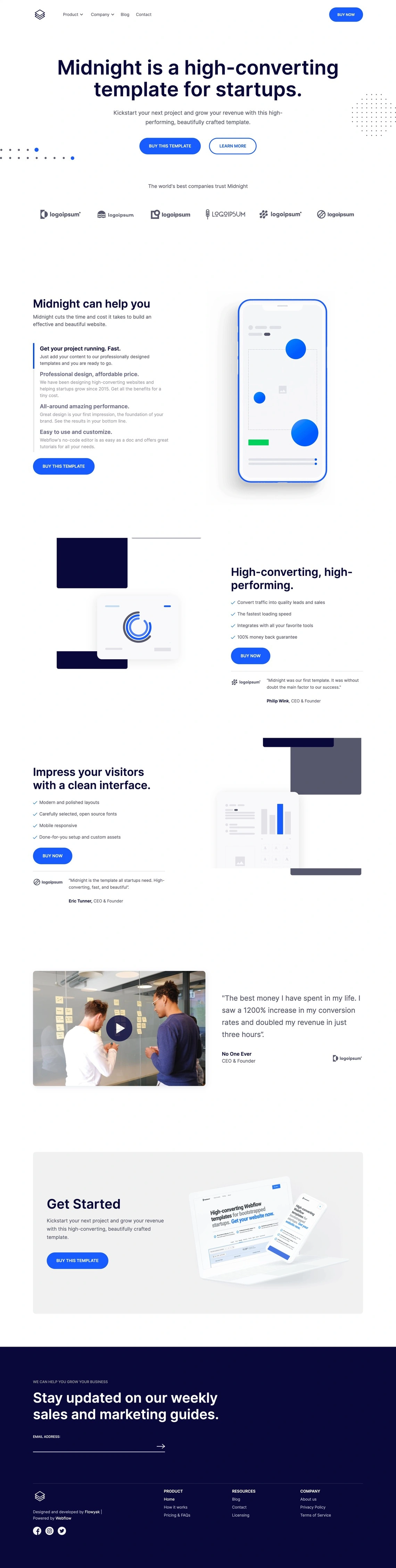 Midnight - Startup Webflow Template