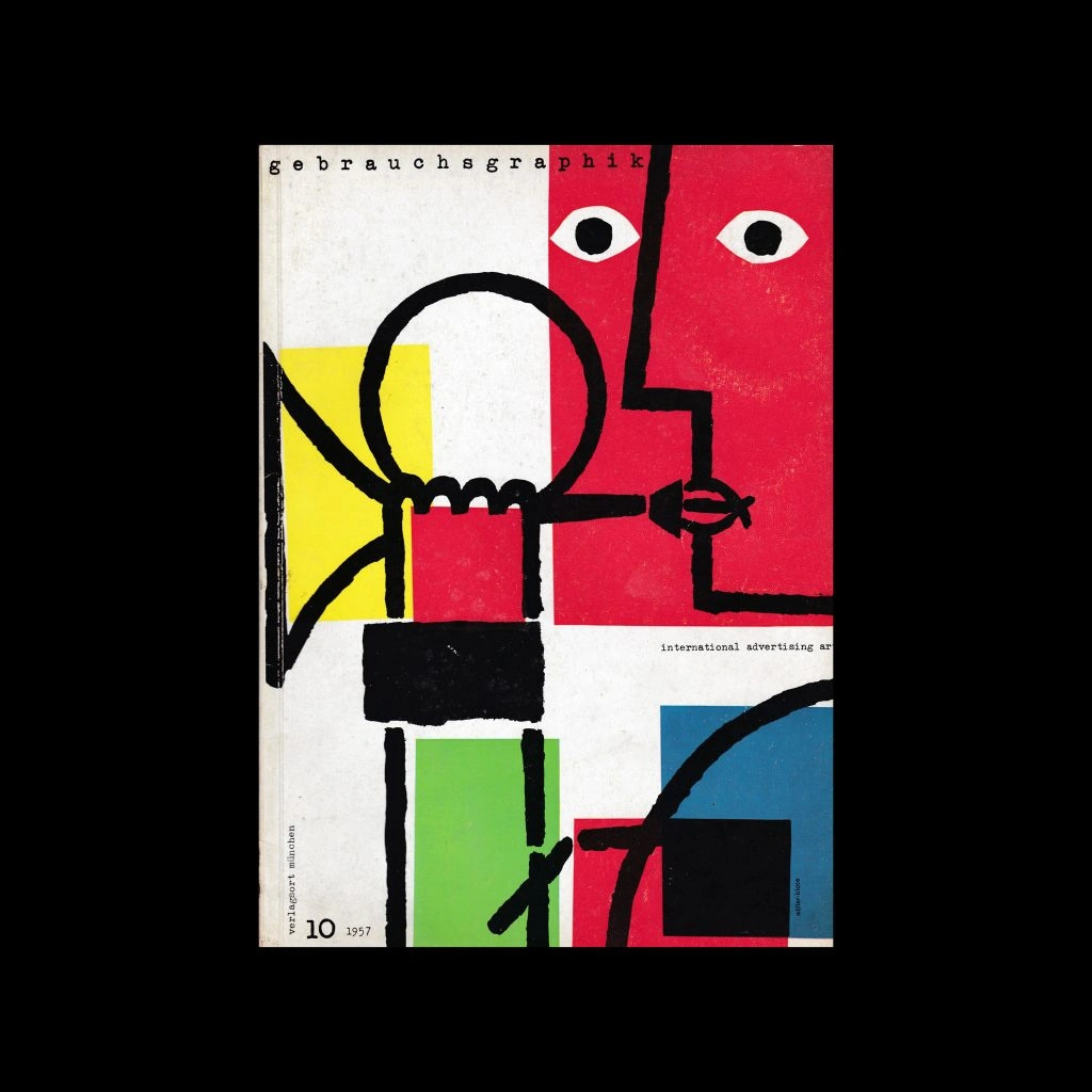 Gebrauchsgraphik, 10, 1957 cover by Felix Müller and Karl Oskar Blase (Muller-Blase)