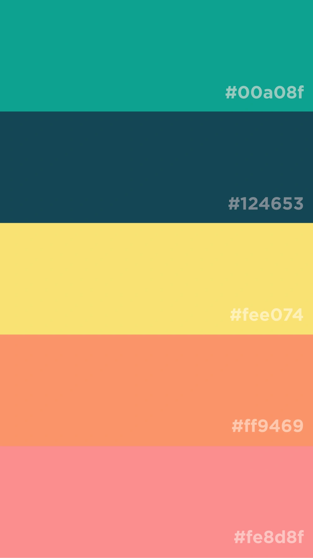 Teal, Yellow Coral Color Palette