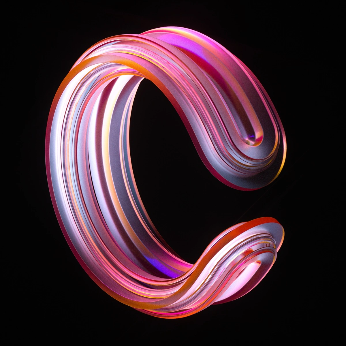 3D CGI 3DType lettering minimal 36DOT abstract transparent font 36daysoftype