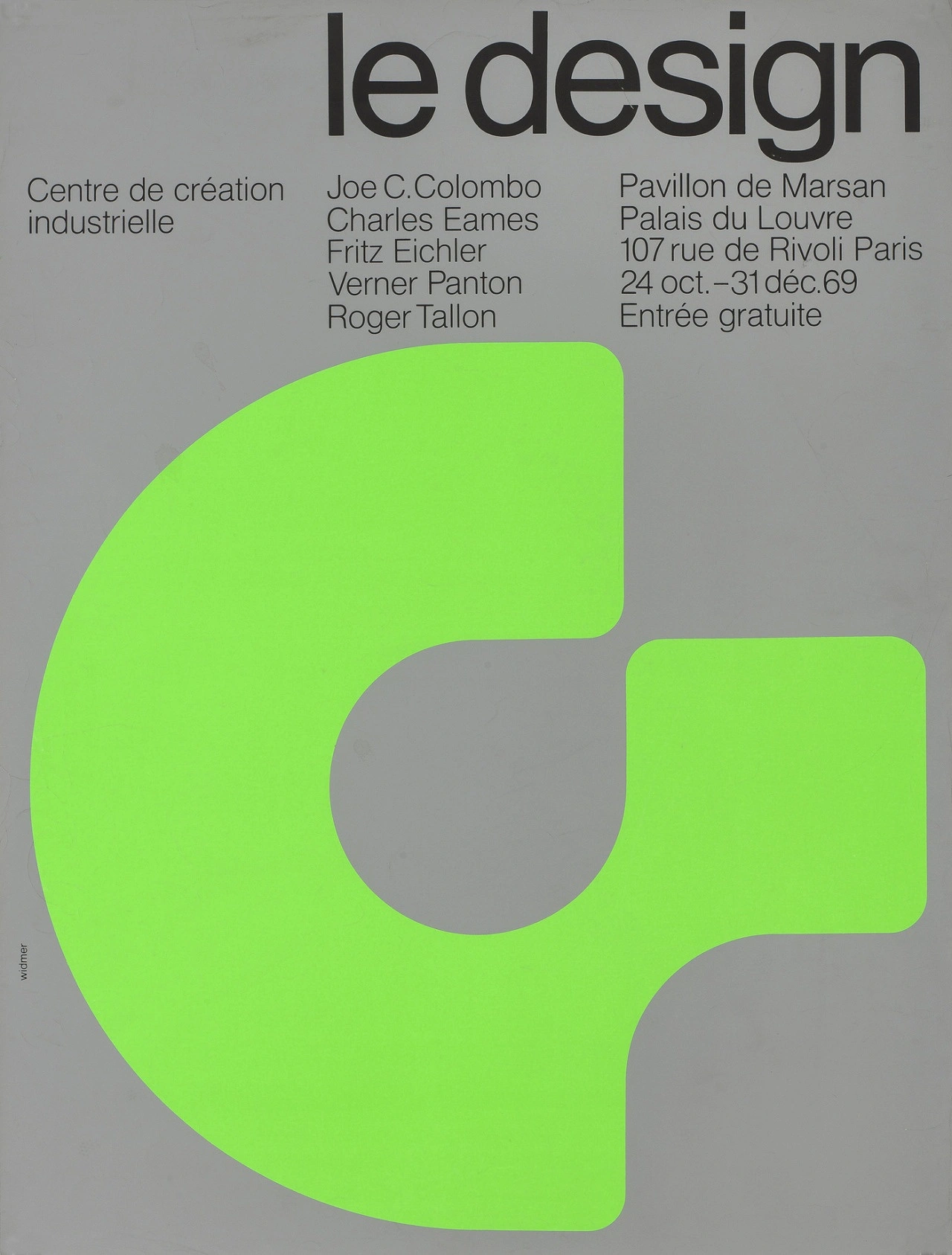 Jean Widmer / Centre de Création Industrielle / Le Design / Poster / 1969