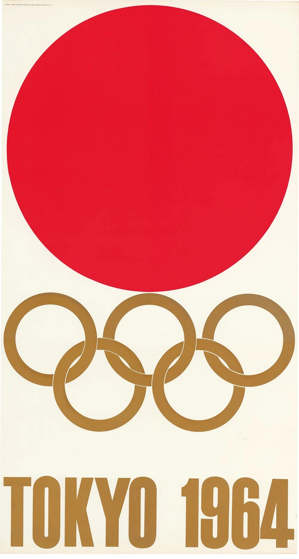 1964 Tokyo Olympics official poster_the hinomaru (sun) flag, Credit - Courtesy of Prince Chichibu Memorial Sports Museum.jpg