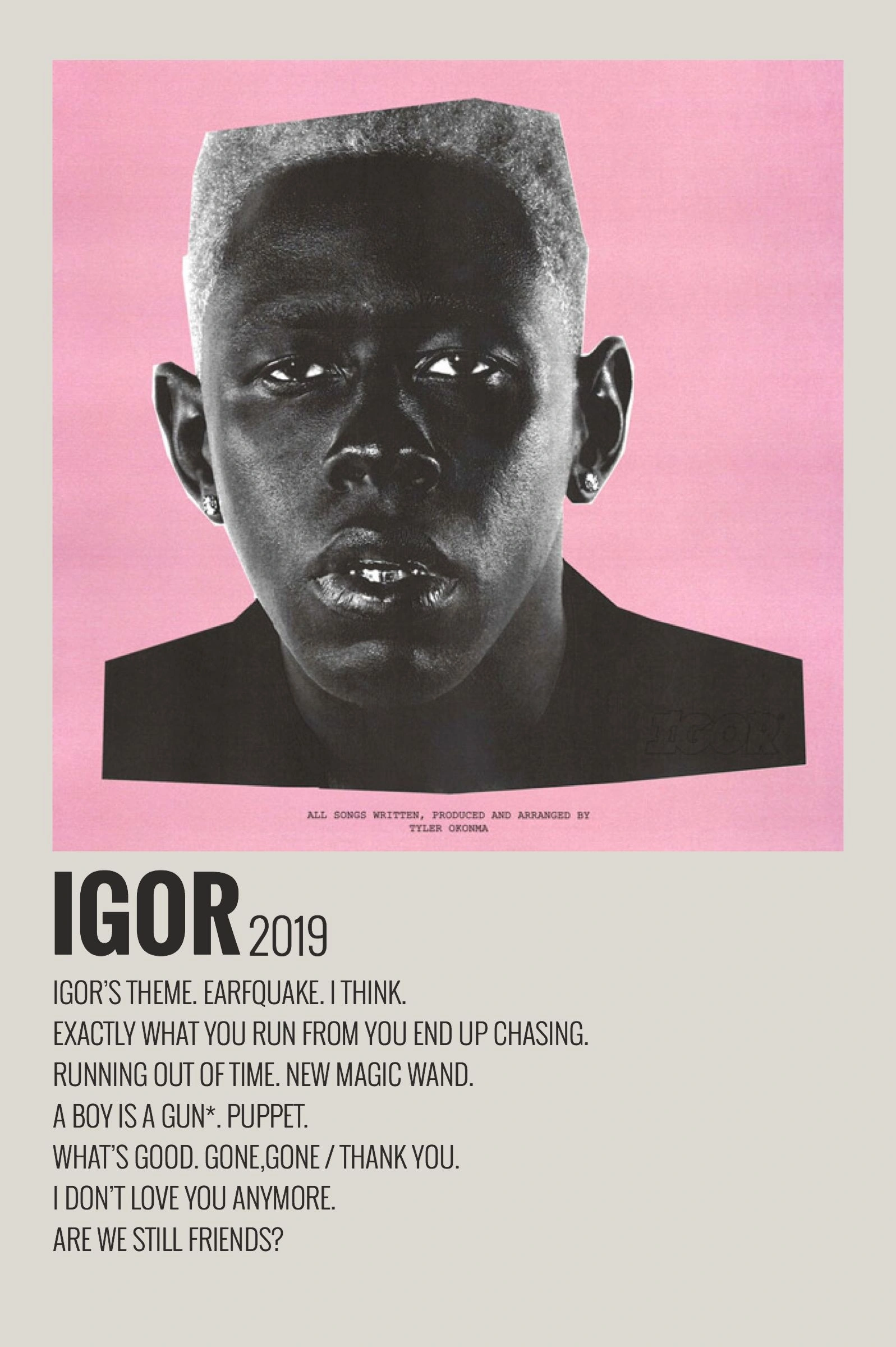 Alternative Minimalist Music Album Cover Poster - Igor by Tyler the Creator 