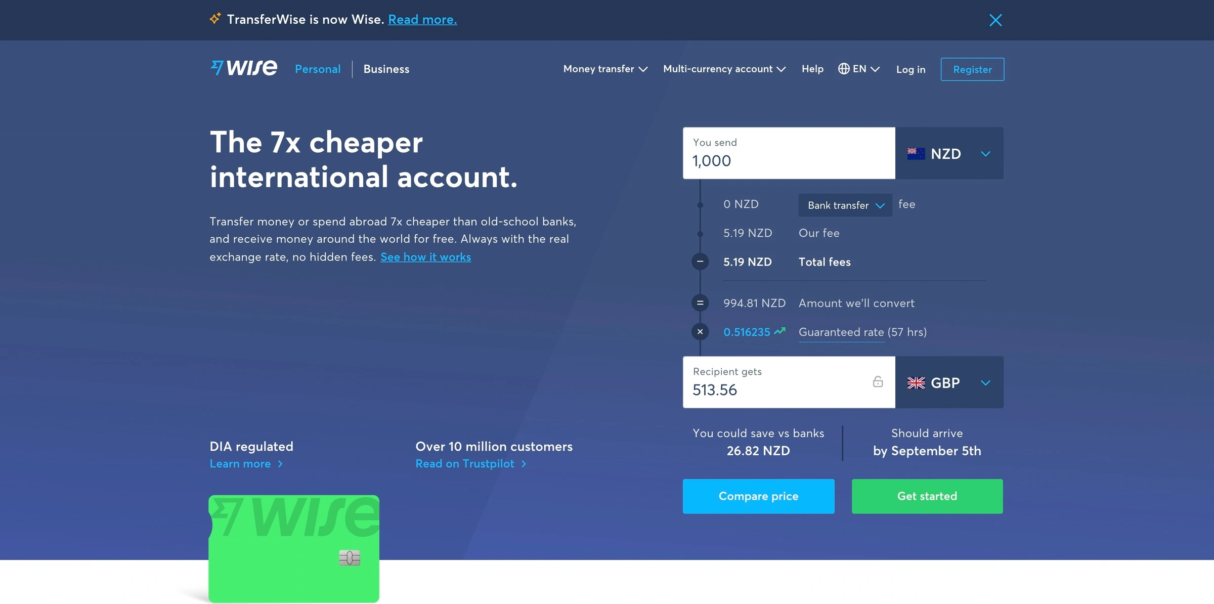 Wise, Formerly TransferWise: Online Money Transfers | International Banking Features