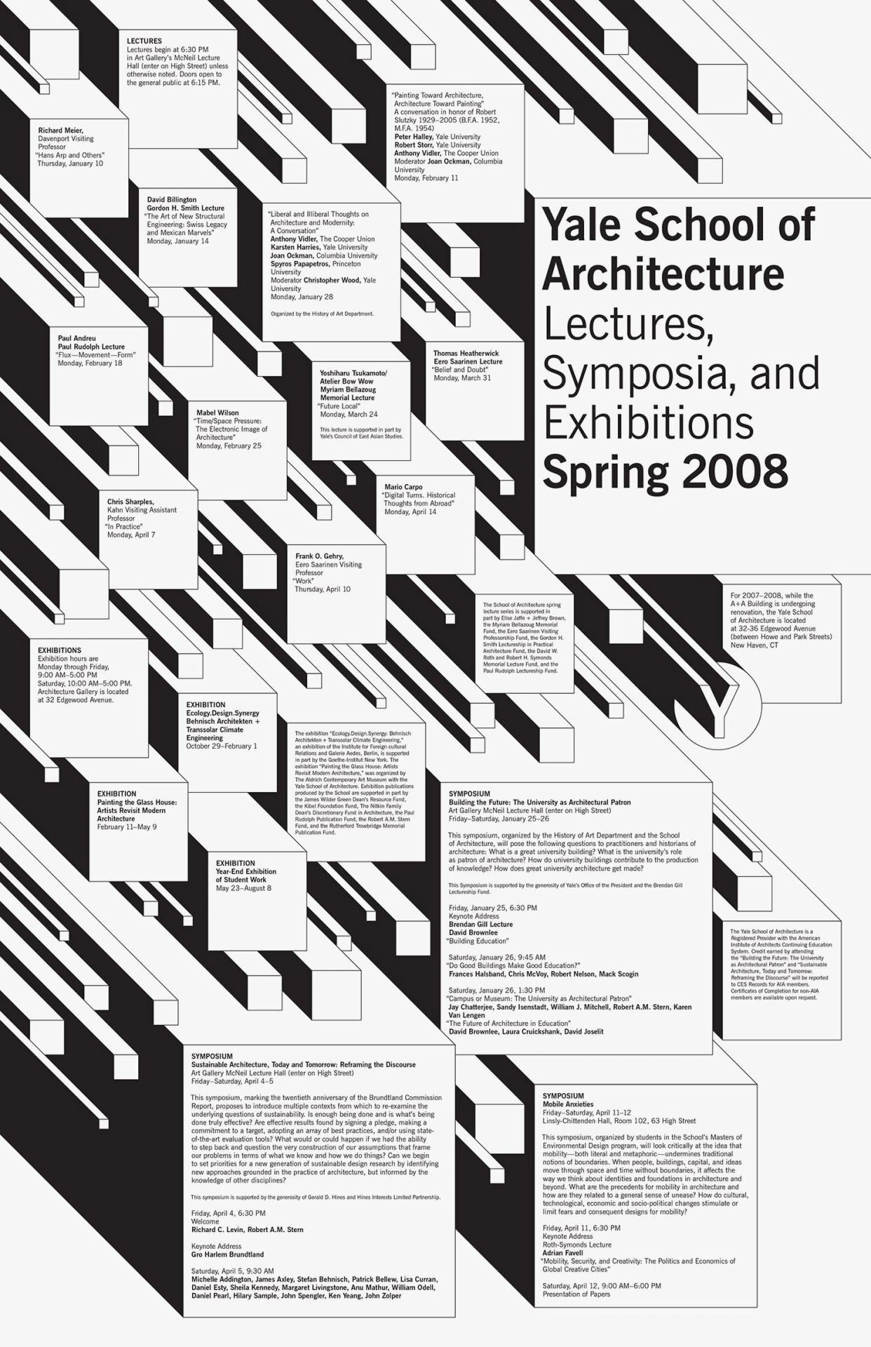 Michael Bierut & Yve Ludwig / Pentagram / Yale School of Architecture / Spring 2008 / Poster / 2008