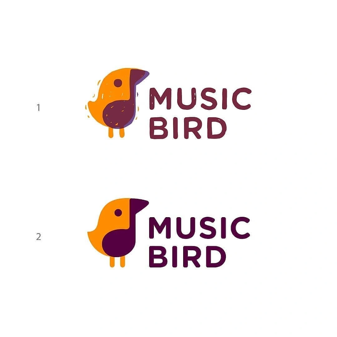 Photo by Logosix ⭐ |  Logo Designer on June 11, 2021. May be an image of text that says 'MUSIC BIRD 2 8 MUSIC BIRD'.