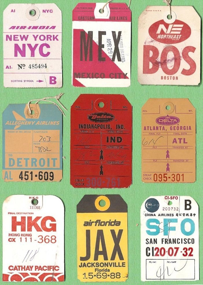 Vintage U.S Airline Baggage Tickets - Vintage Inspiration