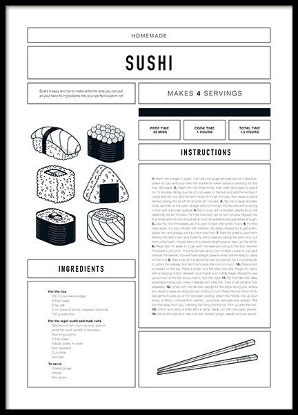 Sushi Recipe Poster