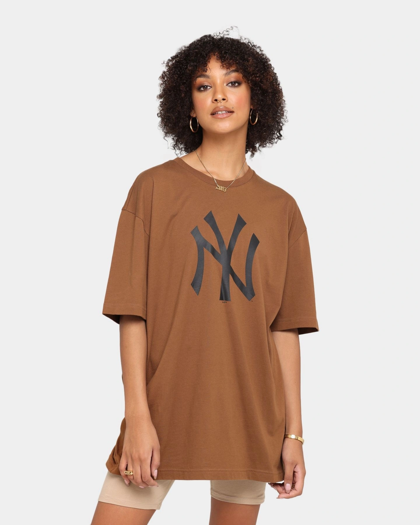 New Era New York Yankees Oversized T-Shirt Chocolate