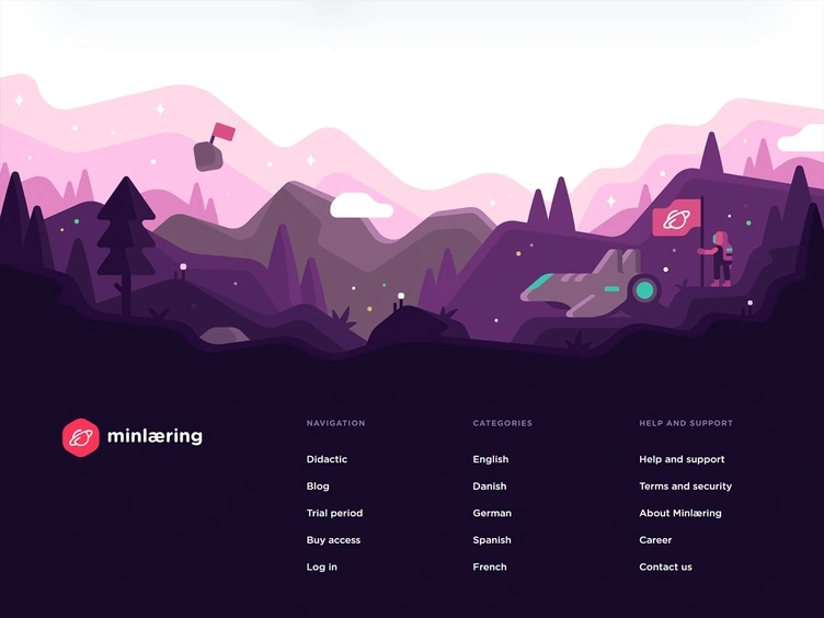 Minlæring Language Learning - Site Footer by Matt Anderson for Canopy on Dribbble