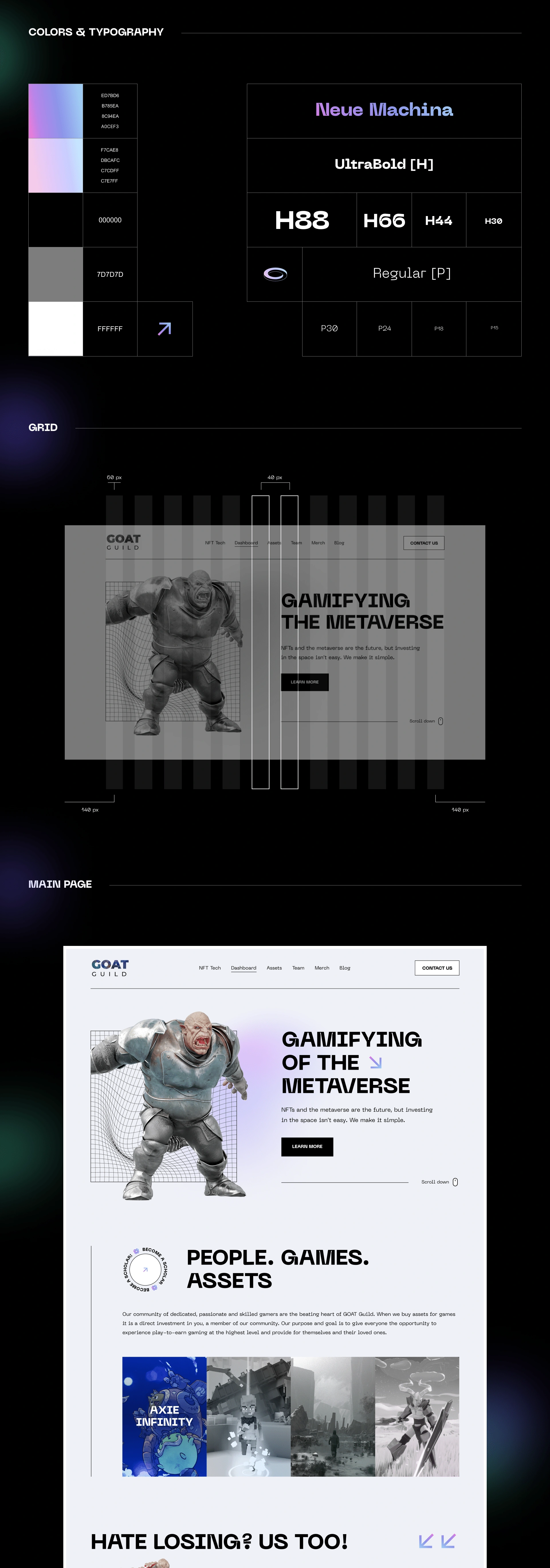 Gamifying the Metaverse landing page on Behance