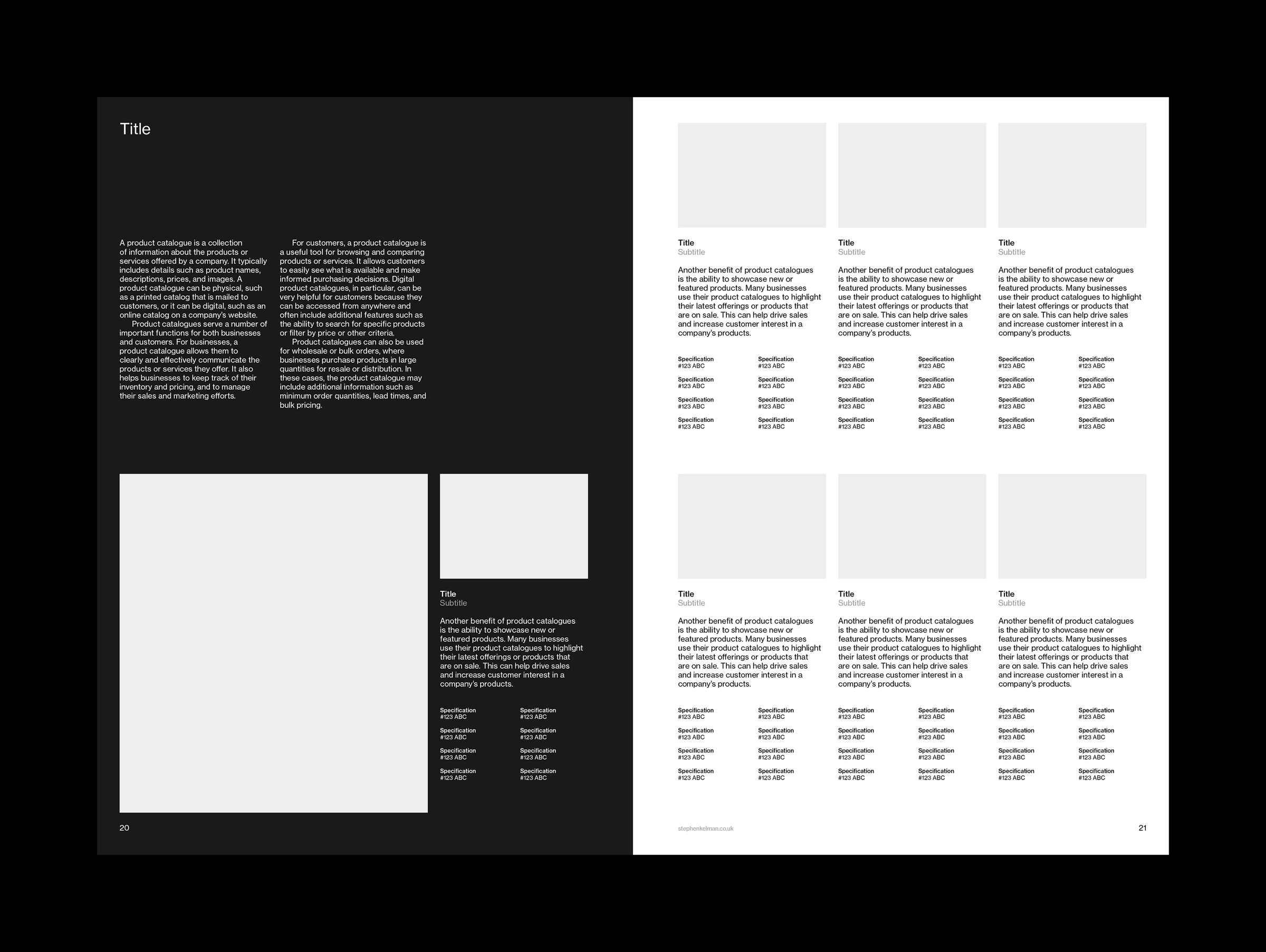 Product Catalogue Brochure A4 Grid System for InDesign | Page for Six Products