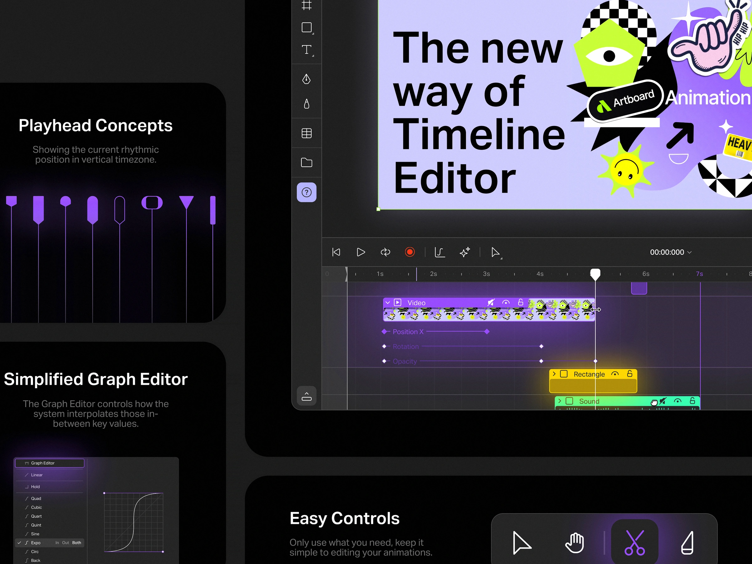 Motion Graphics Timeline Editor Tool UI Design Prototype