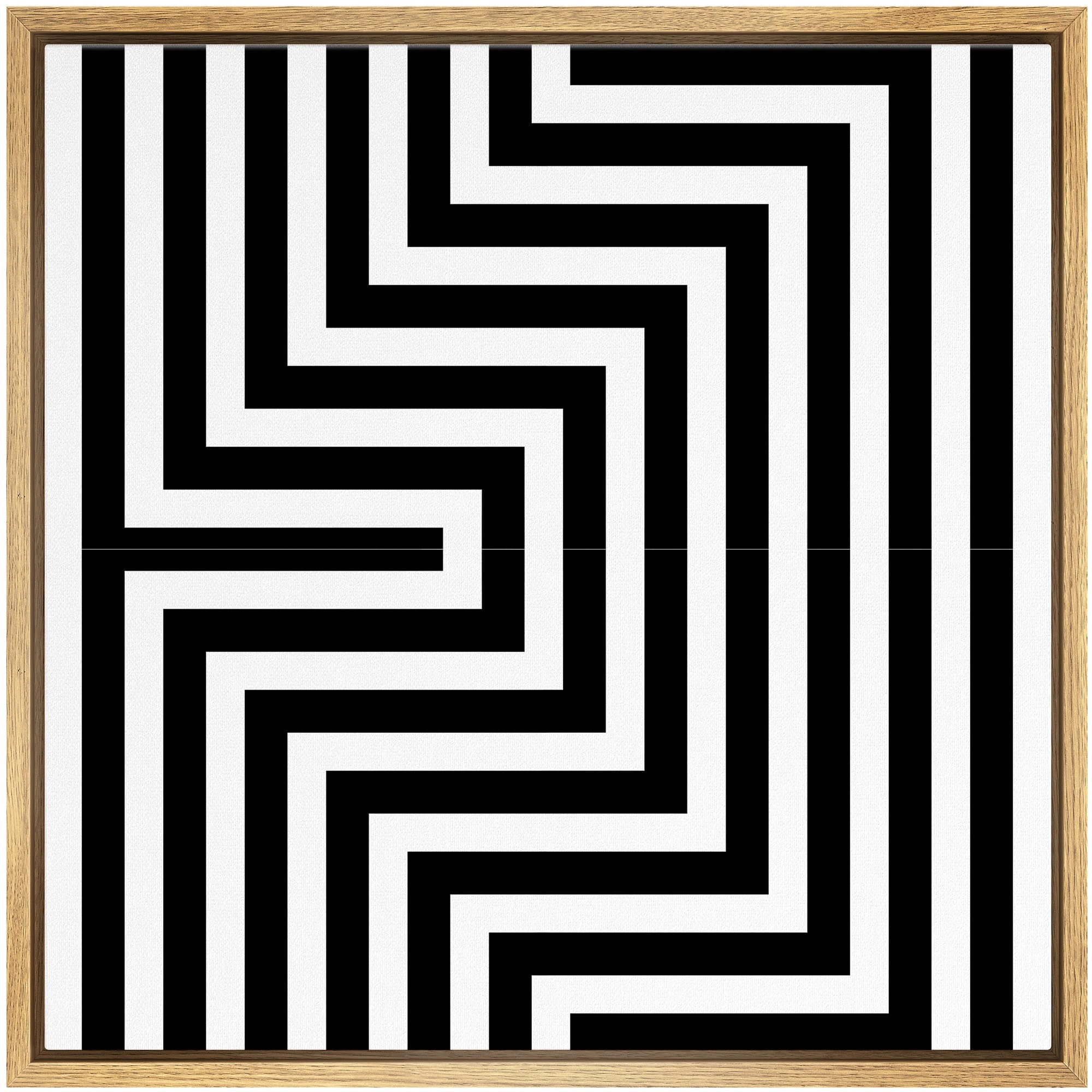 SIGNWIN Framed Canvas Print Wall Art 3D Optical Illusion Line Art Pattern  Abstract Shapes Illustrations Minimalism Alternative Dramatic Dark for  Living Room, Bedroom, Office - 16"x16" Natural