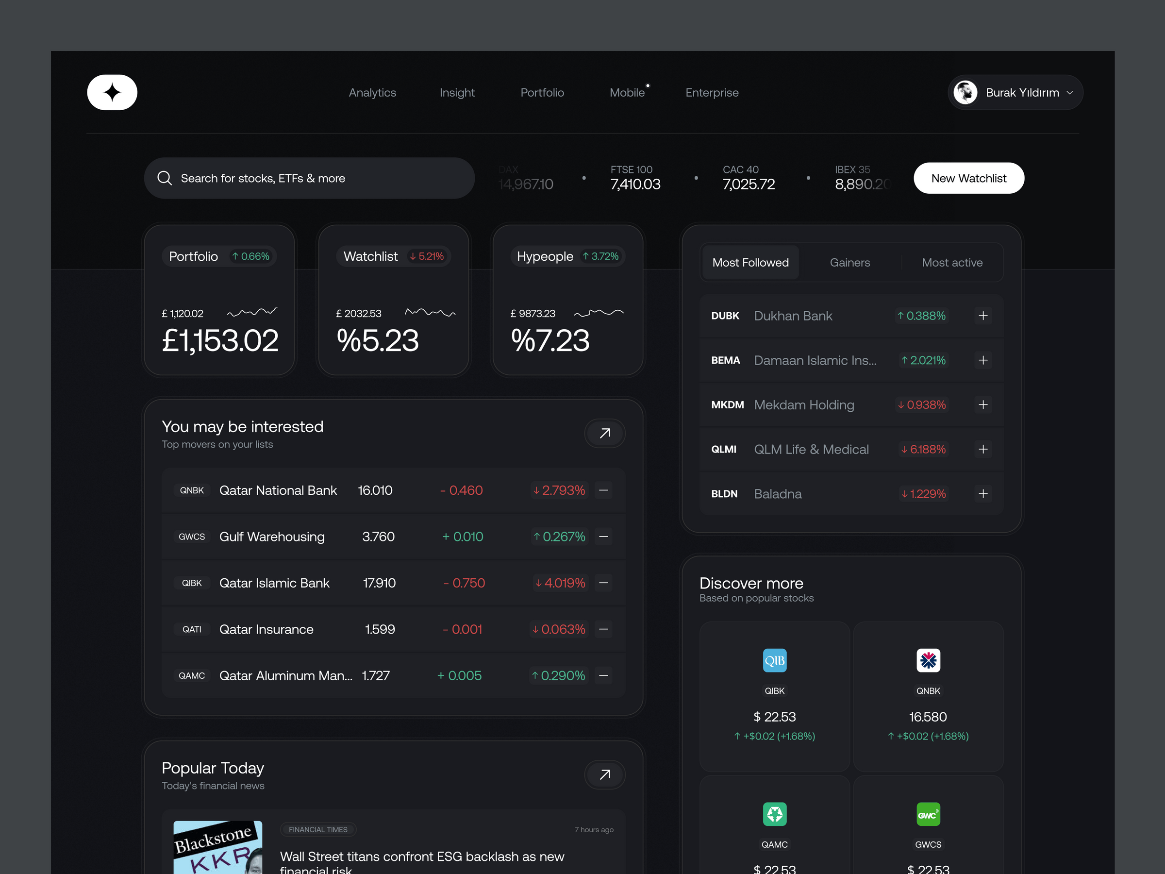 Stock Market Dashboard