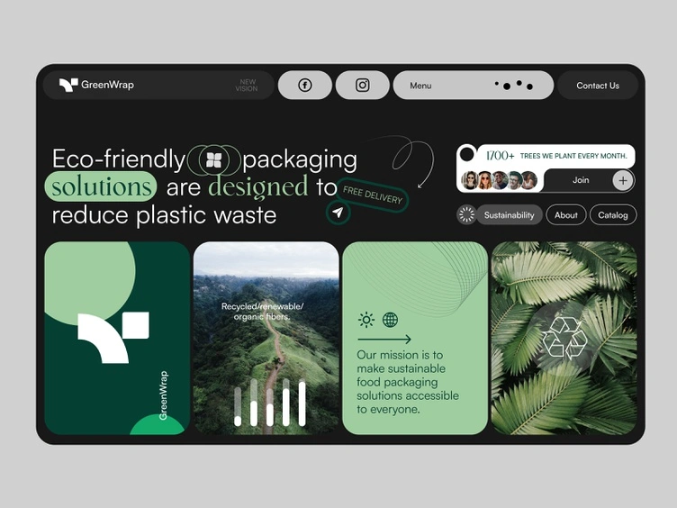 Eco food packaging website ui by Awsmd on Dribbble