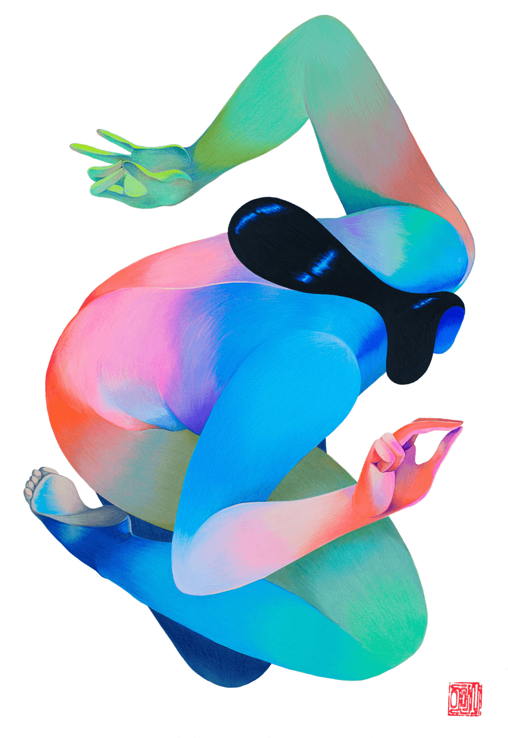 Posed Women Rendered in Vibrant Gradients by Hanna Lee Joshi Embody Loss and Acceptance