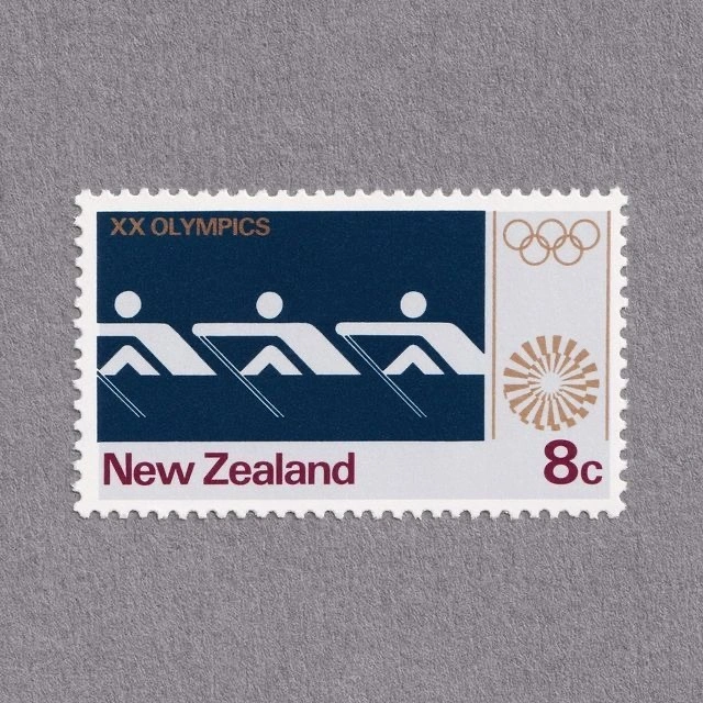 B. Langford / New Zealand Post / Munich 1972 – Rowing / Stamp / 1973