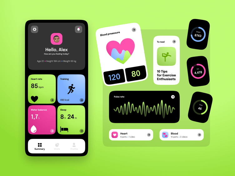 UI Elements | Health and Fitness app by Desire Creative Agency for Desire Creative on Dribbble