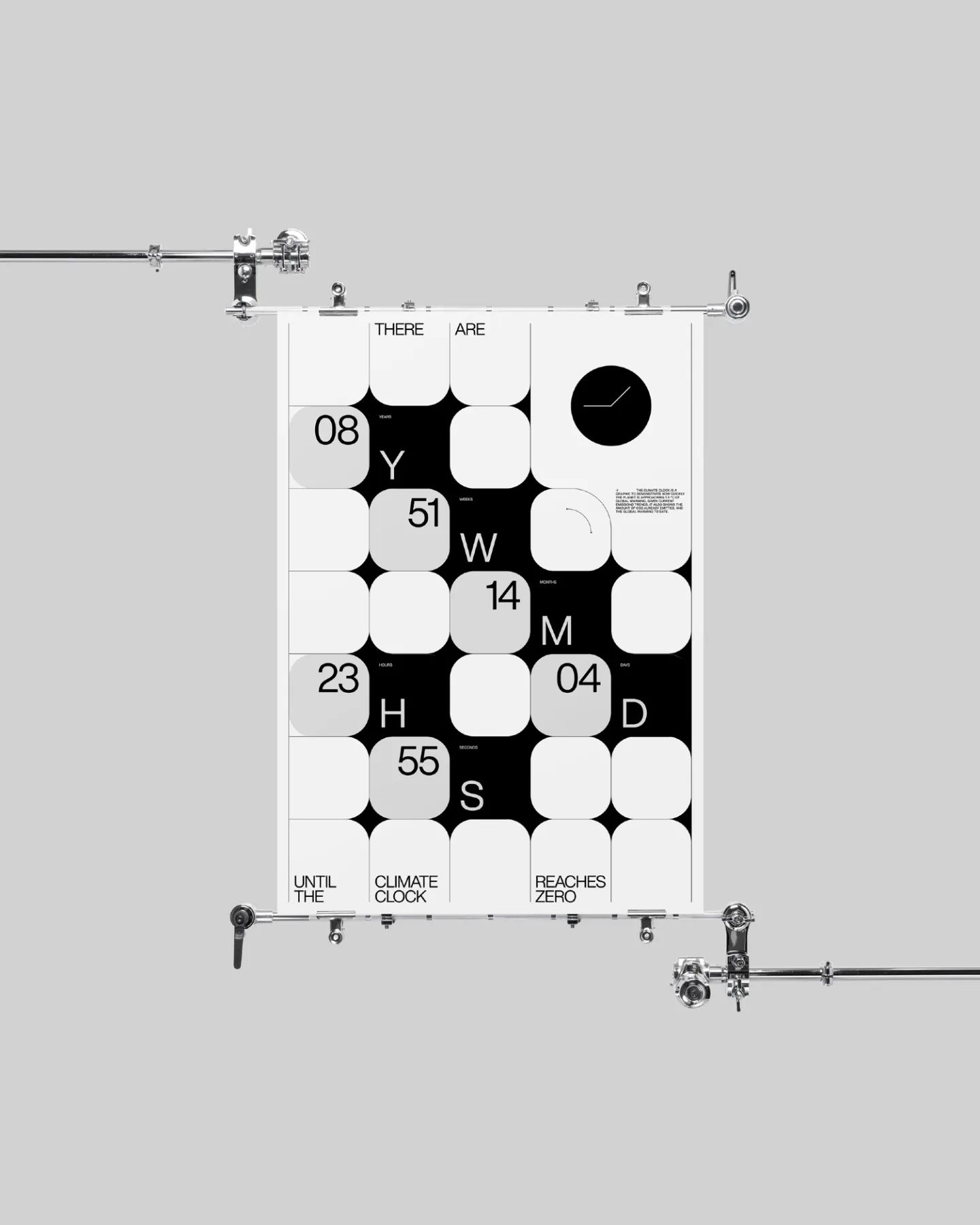 Photo by Bastien Allard on May 16, 2023. May be an illustration of floor plan, blueprint, poster and text that says 'THERE ARE 08 51 W 14 M 04 23 H 55 S UNTIL THE CLIMATE CLOCK REACHES ZERO'.