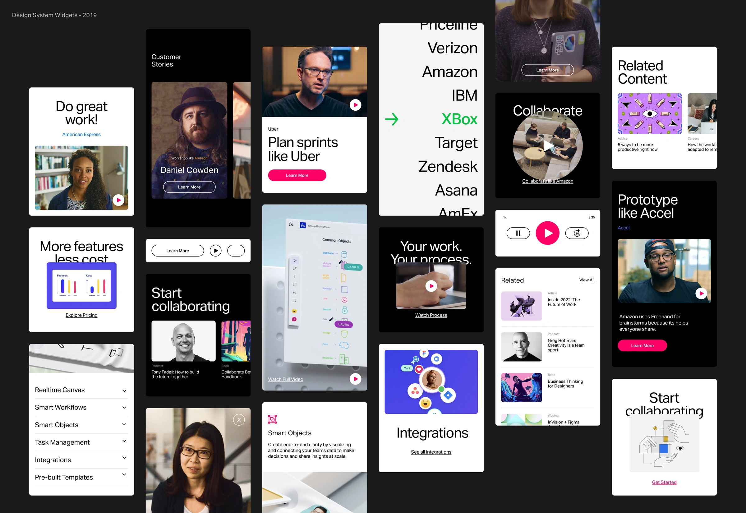 InVision web widgets