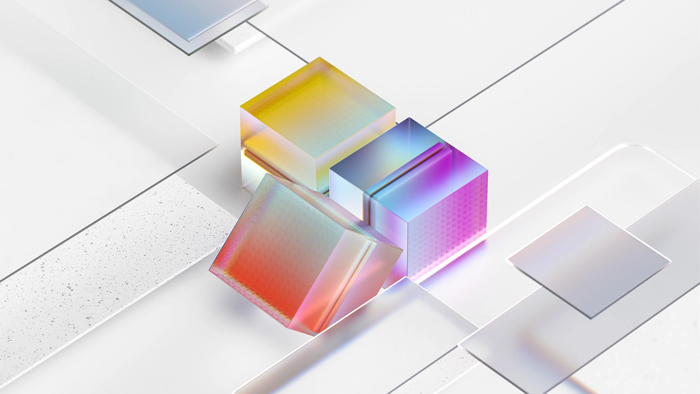 abstract design language dispersion glass gradient minimal pastel ux caustics UI