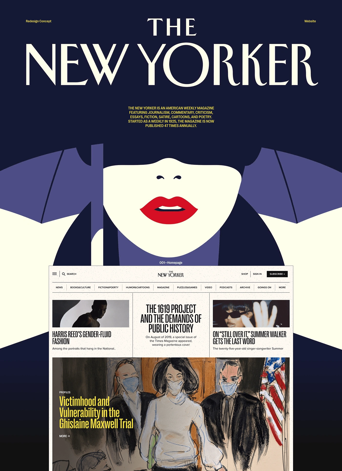 article Blog colorful Magazine design New Yorker Magazine news newspaper subscription ui design Website Design