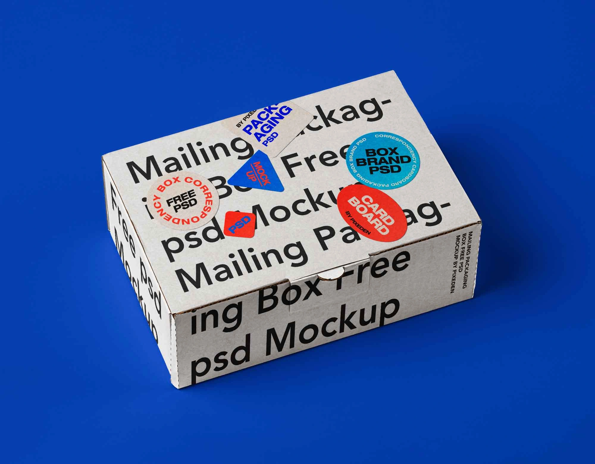 Mail Packaging Cardboard Box Mockup