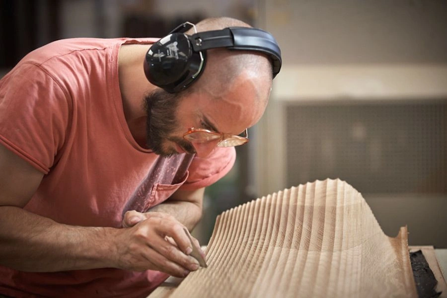 Zaha Hadid and Gareth Neal created these sculptural wooden water vessels