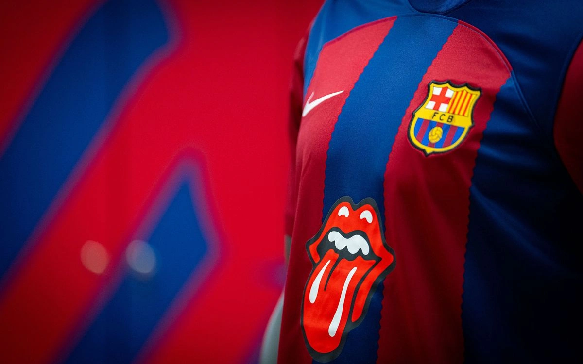 Spotify and FC Barcelona make history again: Barça kit for El Clásico to feature the Rolling Stones iconic tongue and lips logo