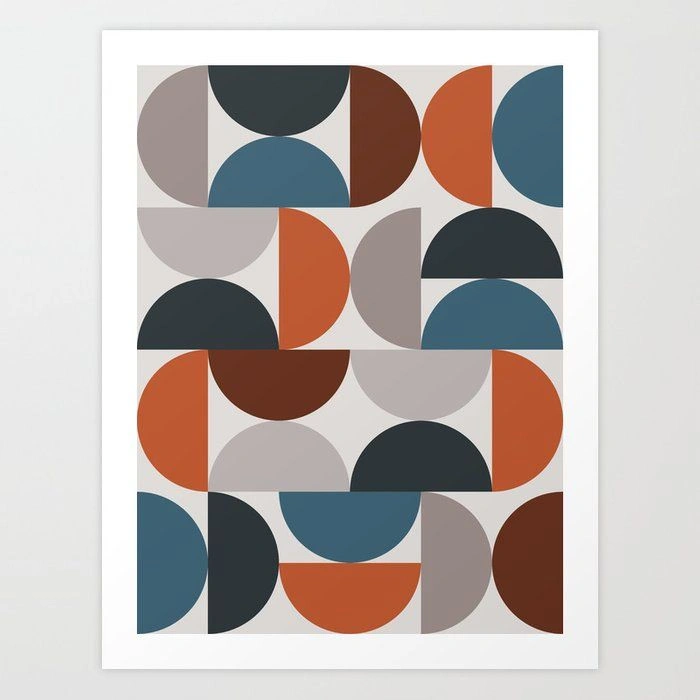 Art Print | Mid Century Modern Geometric 25 by The Old Art Studio - X-Small - Society6