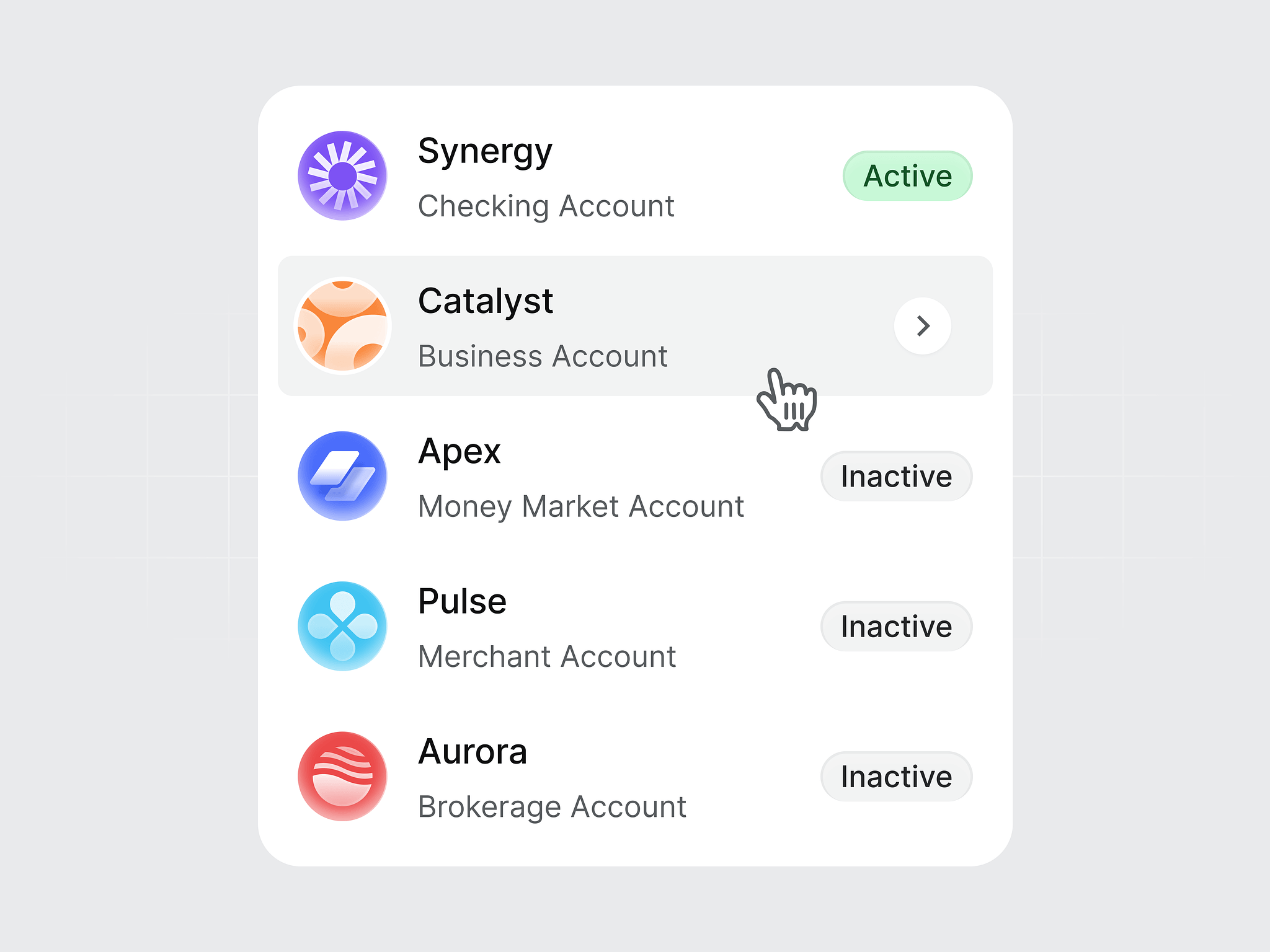 This contains an image of: Switch Account • AlignUI Design System