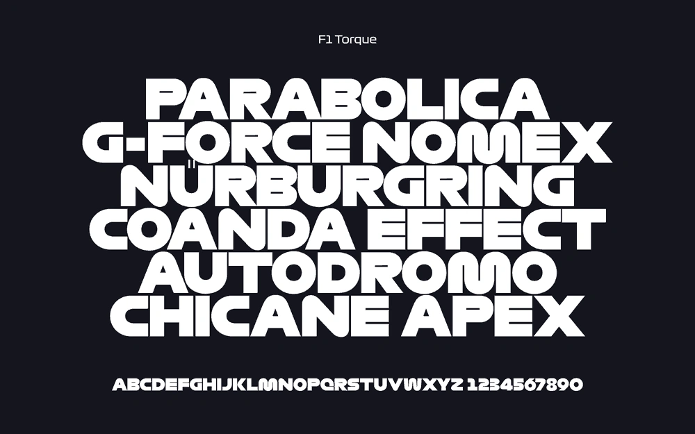 Download the New Formula 1 Fonts: F1 Regular, F1 Turbo and F1 Torque