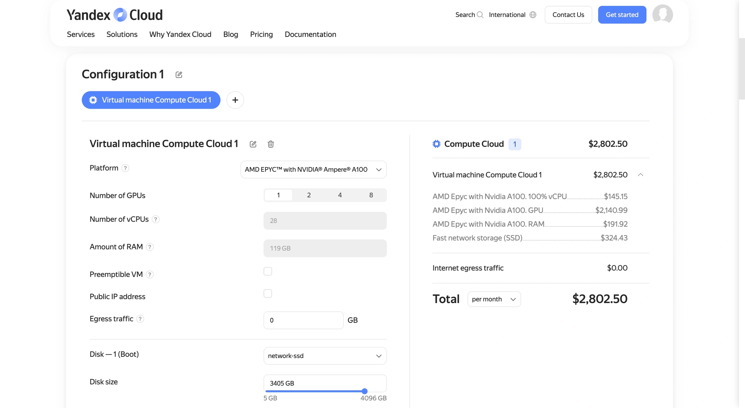 Rent cloud resources – pricing, grants, calculator | Yandex Cloud