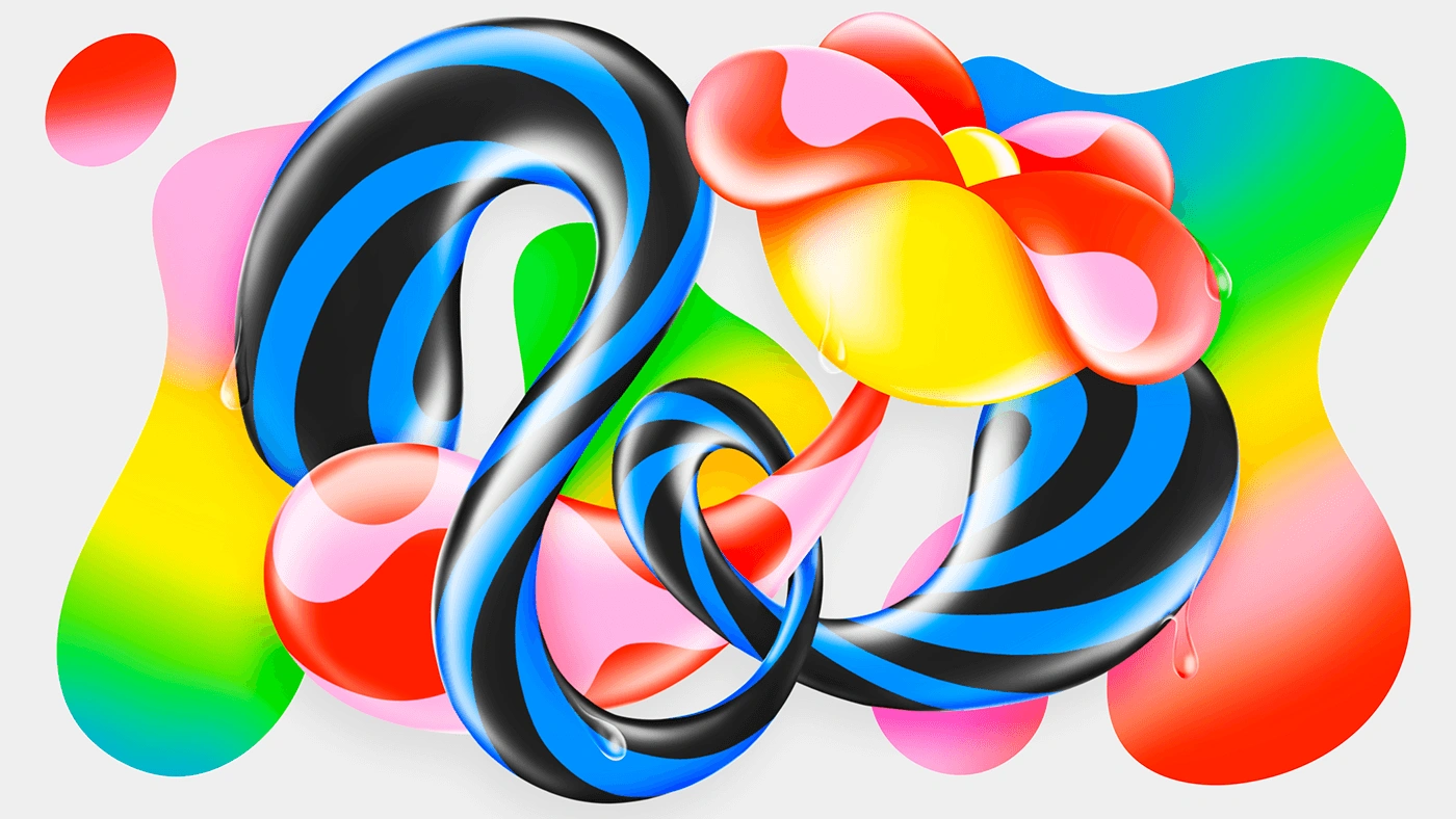 design art Digital Art  ILLUSTRATION  flower digital painting Procreate trippy Pop Art candy eye