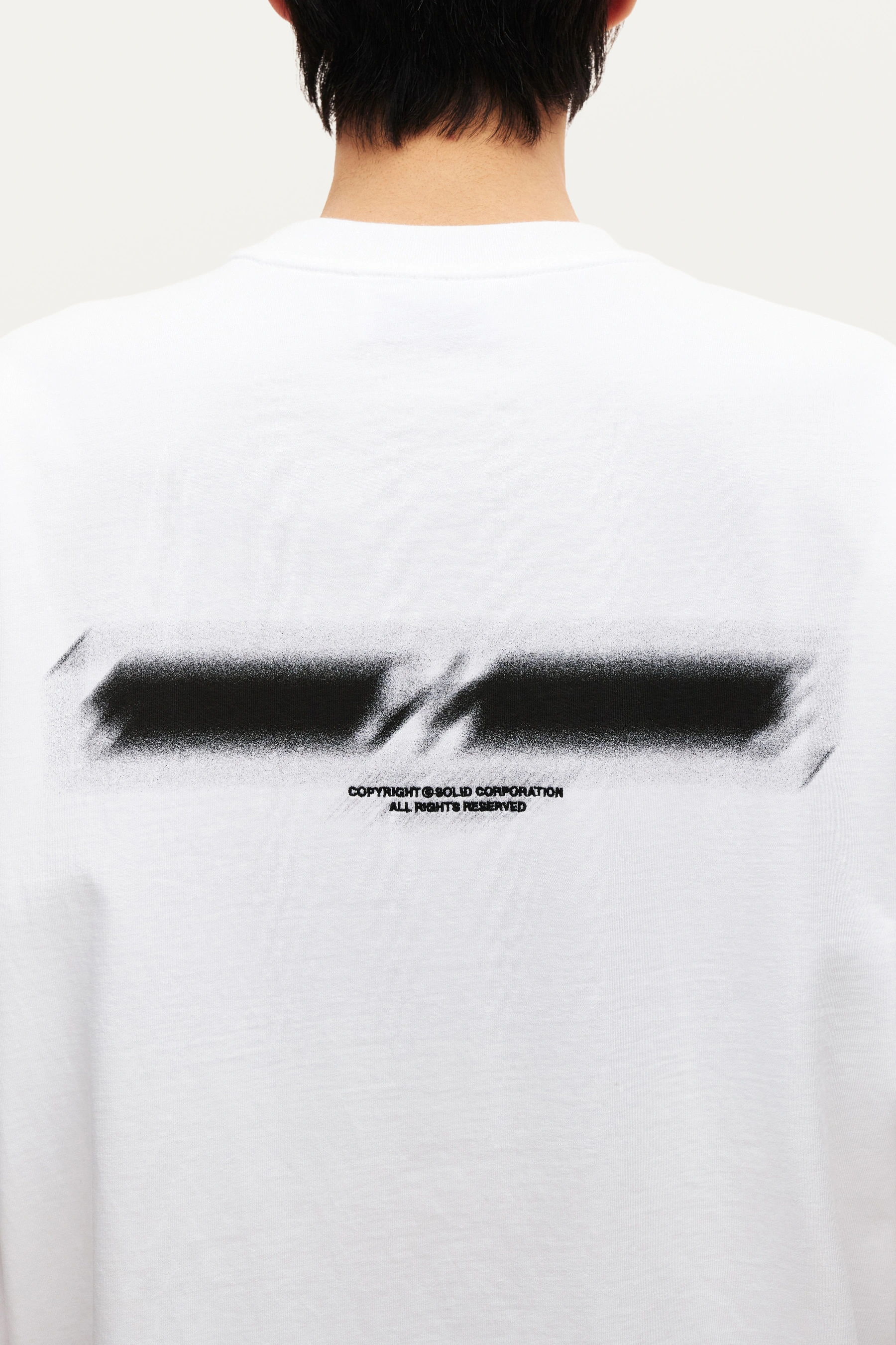 White Long Sleeve Blur Back Logo T-Shirt - SOLIDHOMME.COM | Solid Homme Official Online Store