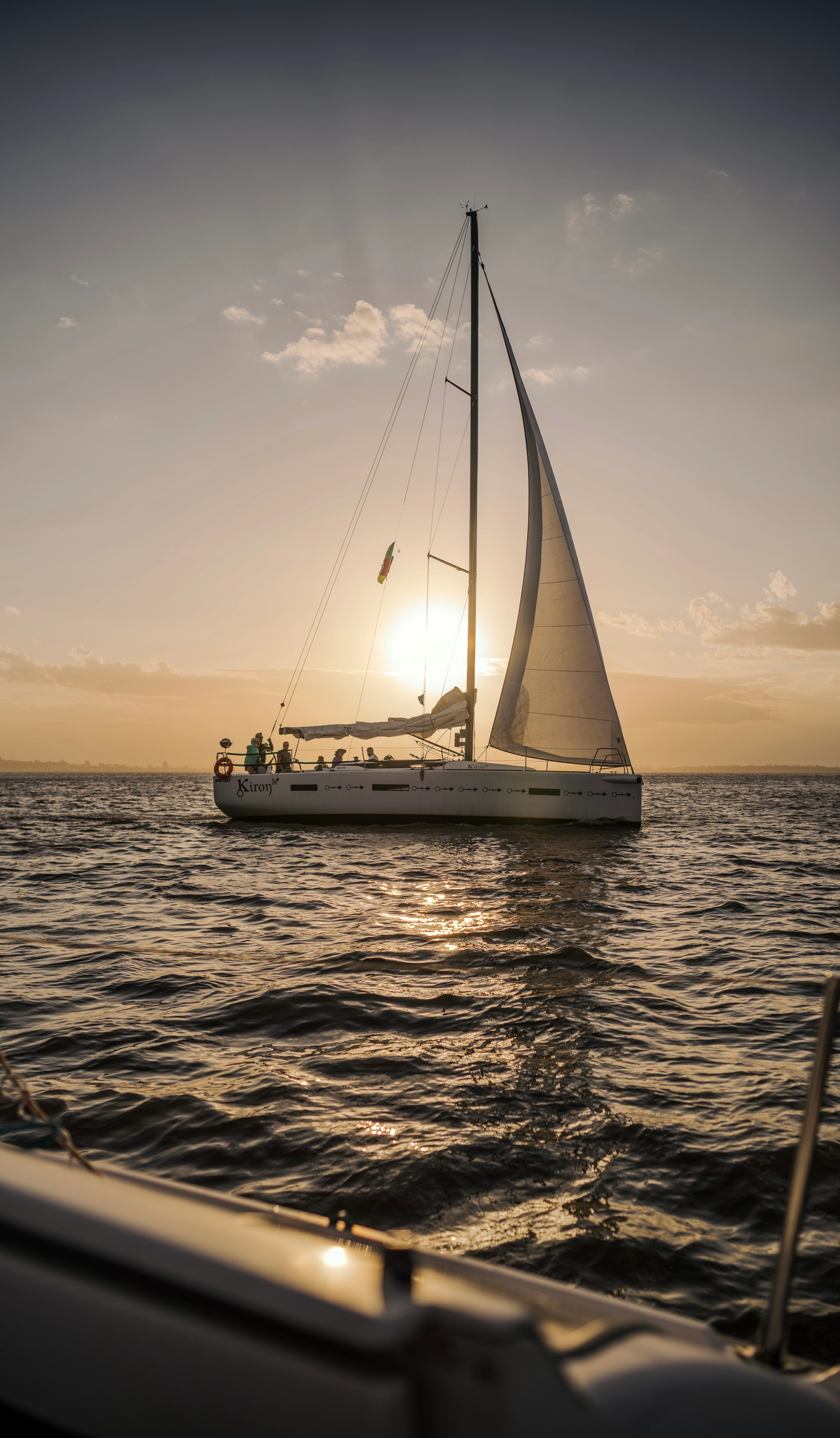 Sunset in the boat